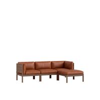 Modular 3-Seters Sofa Med Sider & Chaiselong Røkt Eik/SA Leather Cognac