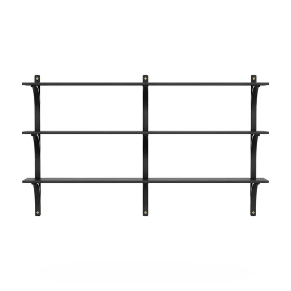 Levi Wall Shelf 180 cm Medium Brass / Black Stained Ash