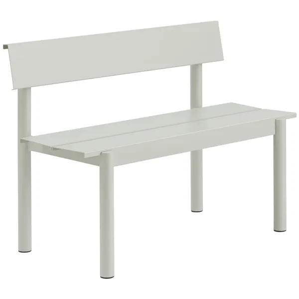 Linear Bänk Med Ryggstöd 110 cm Grå