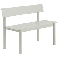 Linear Bänk Med Ryggstöd 110 cm Grå