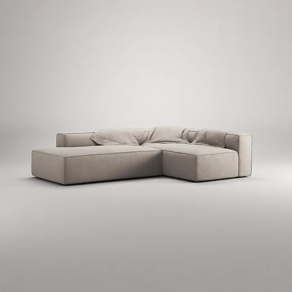 Grand Loungesoffa 3-Sits öppet avslut Vänster Minetyg Sandshell Beige
