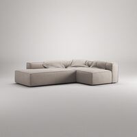 Grand Loungesoffa 3-Sits öppet avslut Vänster Minetyg Sandshell Beige