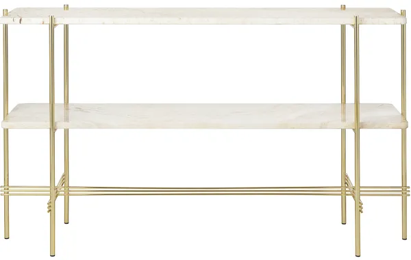 TS Console Sidebord 120x30x72 cm Poleret Stål / Sort Marquinamarmor