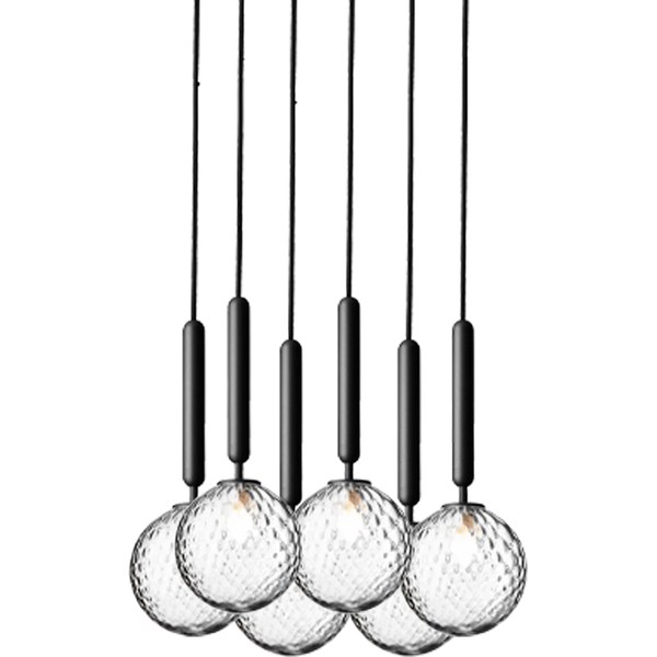 Miira 6 Lysekrone 350 mm Rock Grey / Klar