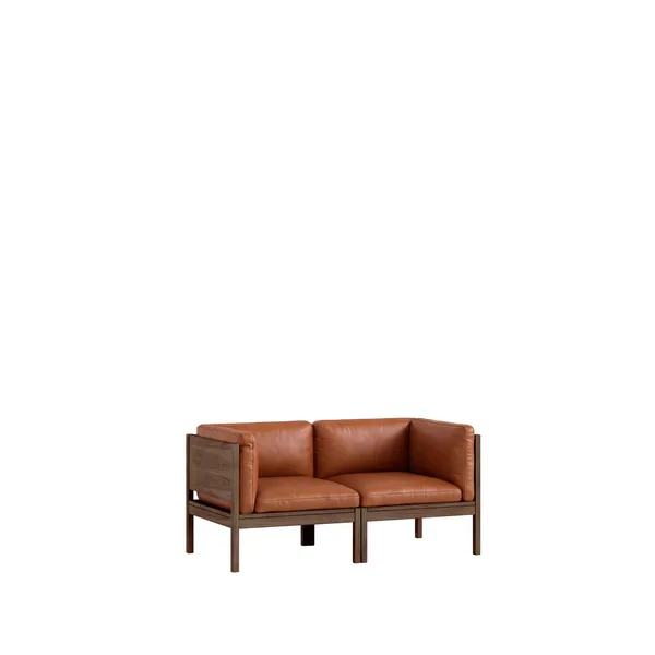 Modular 2-Personers Sofa Med Sider Røget Eg/SA Leather Cognac