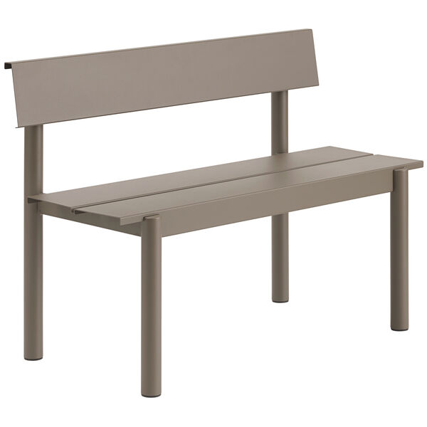 Linear Bænk Med Rygstøtte 110 cm Taupe