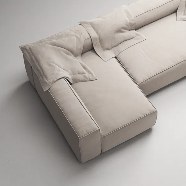 Grand Nelipaikkainen Sohva Divaani Vasen Nojatuolilla Sandshell Beige