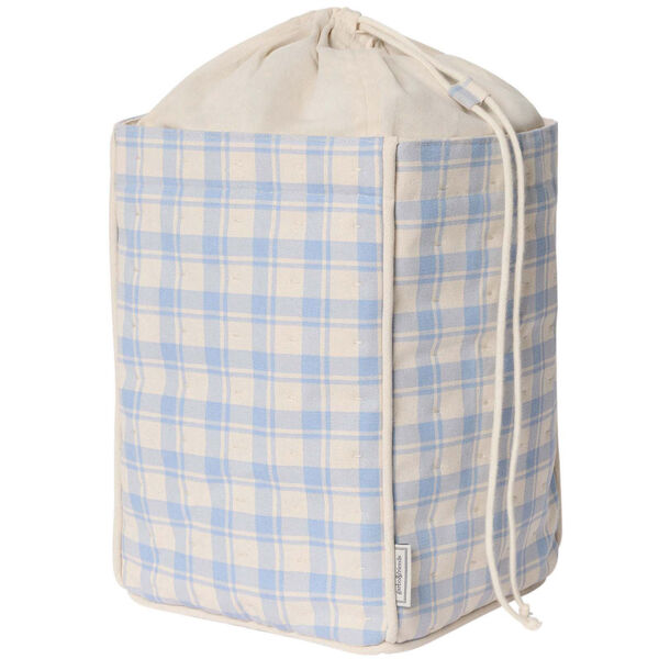 Plaid Sky Blue Storage Basket Medium