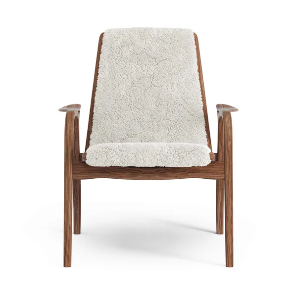 Laminett Fåtölj Fårskinn Lackerad Valnöt / Off-white