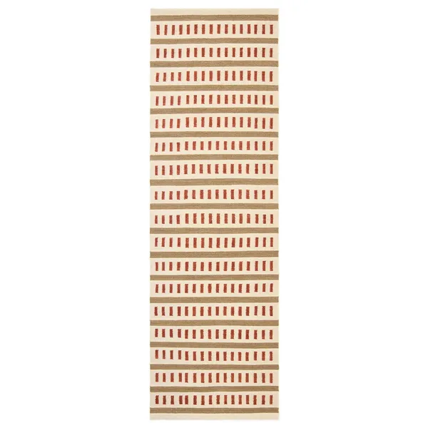 Ladakh Villamatto 80x250 cm Valkoinen / Beige / Rust