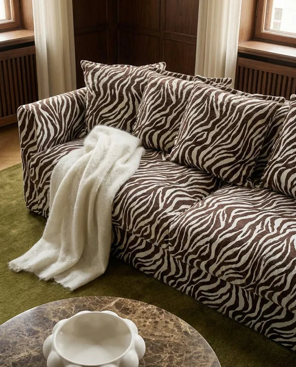 Stopning Til Le Grand Air 4-seter Sofa Chenille Zebra