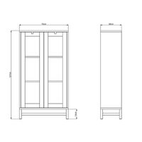 Falsterbo Kaappi 127 cm Glass Doors Valkoinen