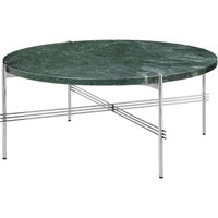 TS Soffbord 80 cm Polerat Stål / Grå Guatemalamarmor