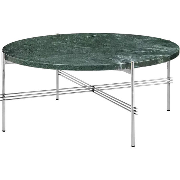 TS Soffbord 80 cm Polerat Stål / Grå Guatemalamarmor