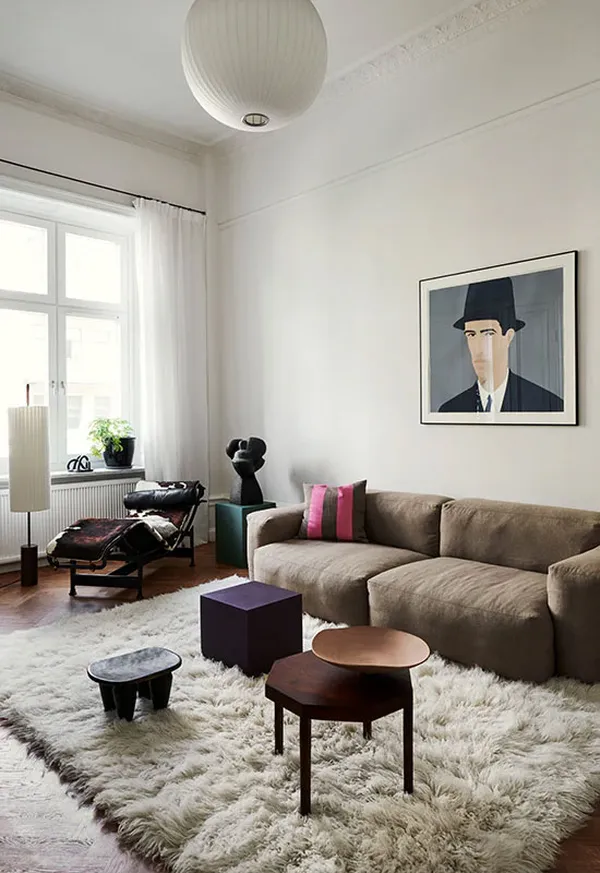 Shaggy Ryatæppe 250X350 cm Elfenbenshvidt