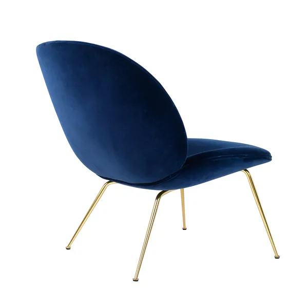 Beetle Loungestol Conic Base Mässing Velluto Cotone 420