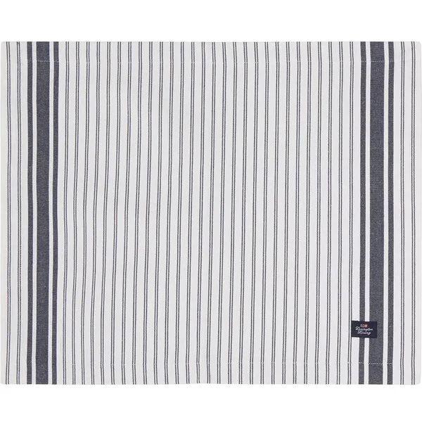 Icons Striped Organic Cotton Oxford Tabletti Beige / Valkoinen