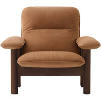 Brasilia Fåtölj Med Ottoman Walnut Camel