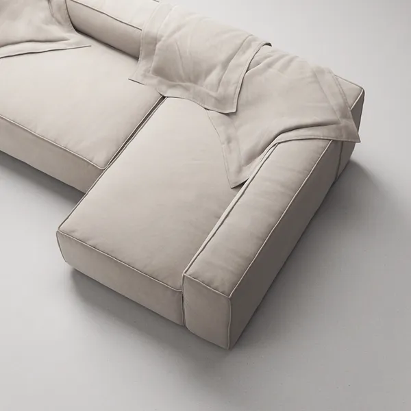 Grand 3-Seter Sofa Divan Høyre Sandshell Beige