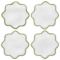 La Tavola Glasunderlägg 10x10 cm Vit / Beige