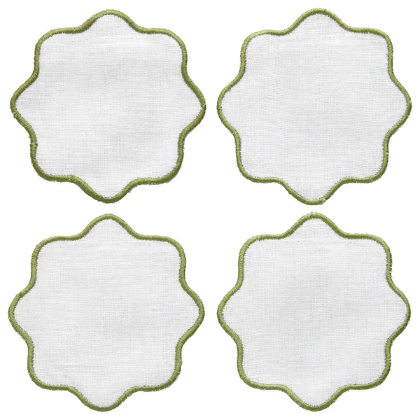 La Tavola Glasunderlägg 10x10 cm Vit / Beige