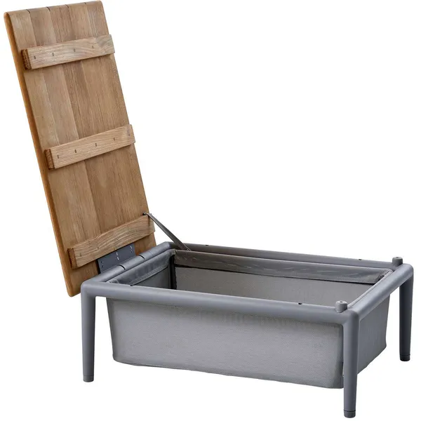 Conic Box Bord 74x52 cm Light Grey/TexTeak Bordskive