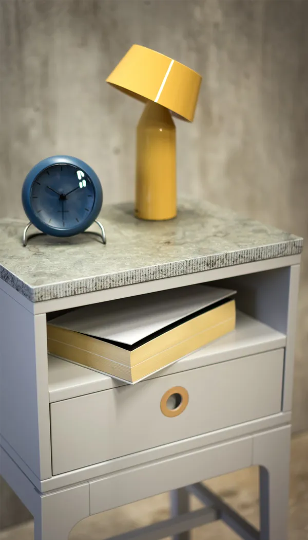 Höllviken Bedside Table Tall Legs Light Grey