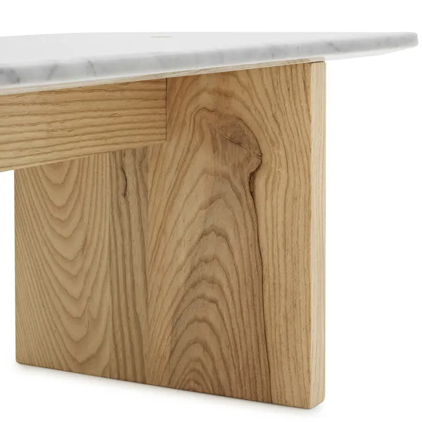 Solid Sofabord Hvidt Marmor