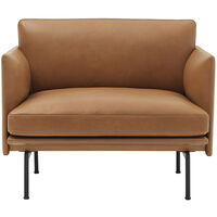 Outline Lenestol Sort Aluminium / Refine Leather Cognac