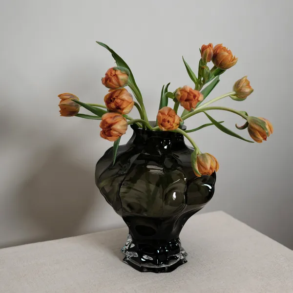 Ammonit Vase 30 cm Røyk