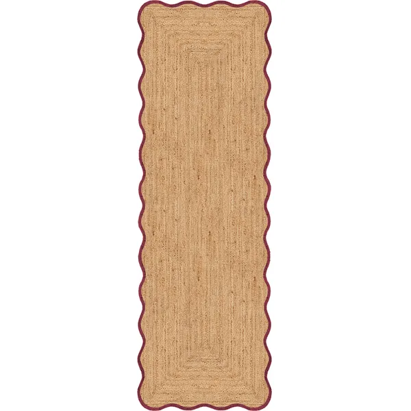 Scallop Juteteppe 75x200 cm Vinrød