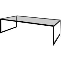 Square Salongbord 122x62 cm Svart/Glass