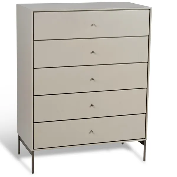 Volt Kommode 5 Skuffer Beige/Rustfrit Stål