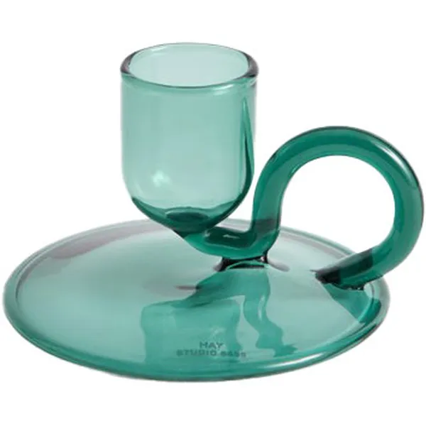 Tiny Candleholder Curved Aqua