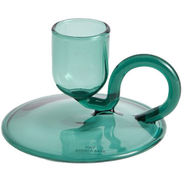 Tiny Candleholder Curved Aqua