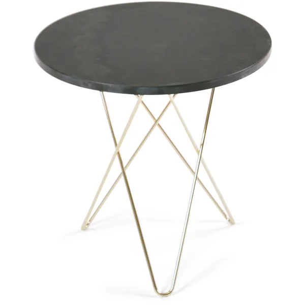Tall Mini O Sidebord Ø50 cm Rustique slate/Messing
