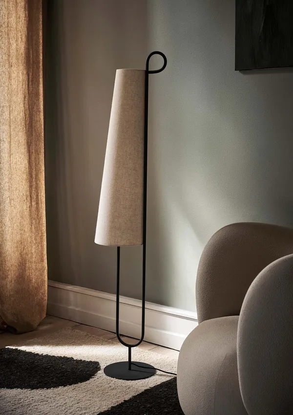 Ancora Gulvlampe Naturlig/Sort