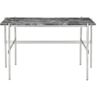 TS Pöytä 60x120 cm Kiiltävä Teräs / Harmaa Emperadormarmori