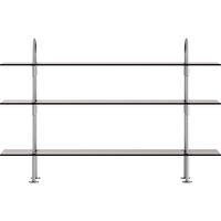 Keen Hyldesystem Med 3 Hylder 160 cm Satinpoleret Rustfrit stål / Tonet Glas