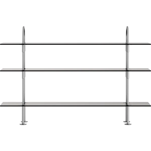 Keen Hyldesystem Med 3 Hylder 160 cm Satinpoleret Rustfrit stål / Tonet Glas