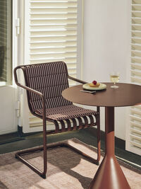 Palissade Cantilever Dining Armchair Iron red powder coated steel