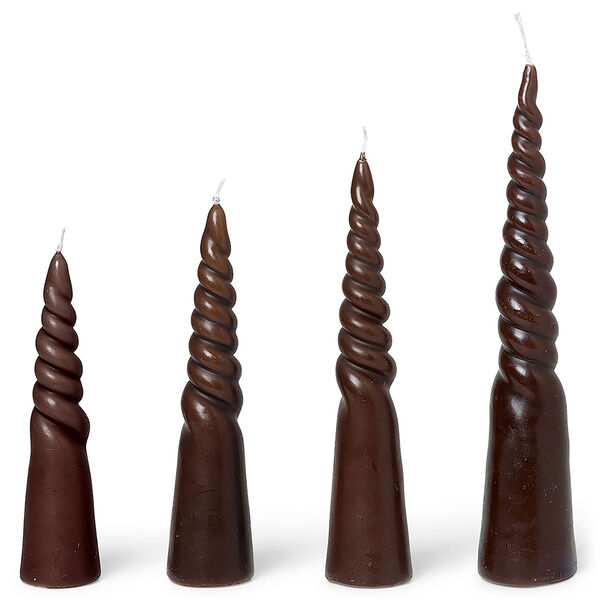 Twisted Stearinlys 4-pk Brun