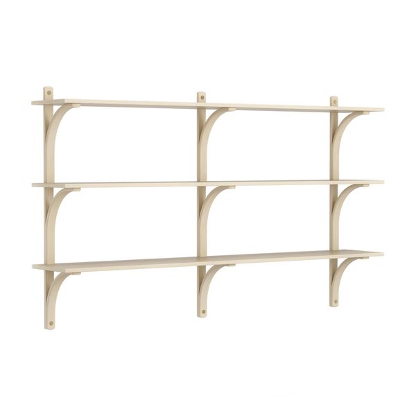 Levi Wall Shelf 180 cm Medium Brass / Naturlack Ash