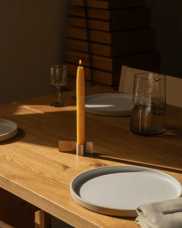 Foundation Form 2 Lysestage Rustfrit Stål