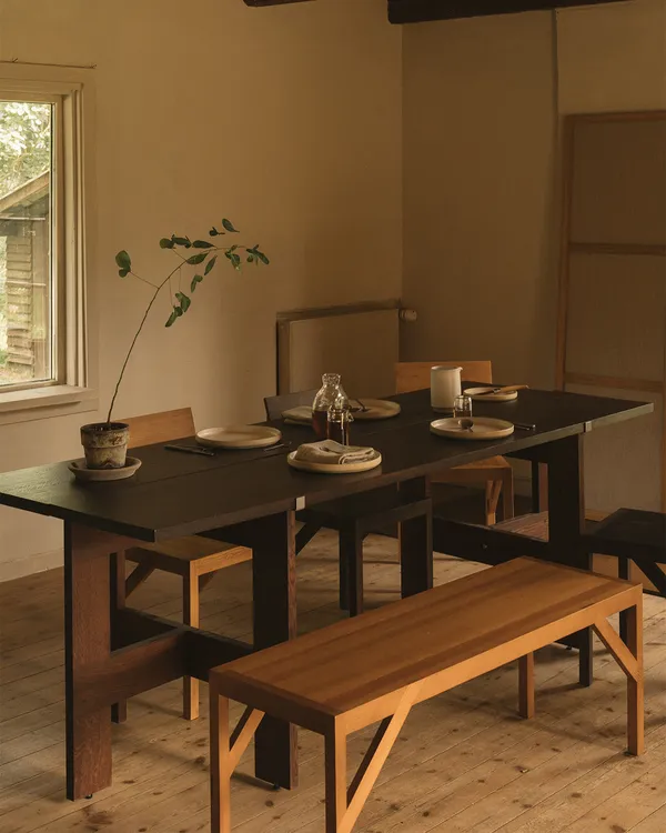 Farmhouse Spisebord L220 cm Mørkbejdset Eg