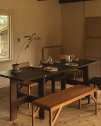 Farmhouse Spisebord L220 cm Mørkbejdset Eg