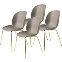 Beetle Stol Upolstret 4-pak Conic Base Brass Beige