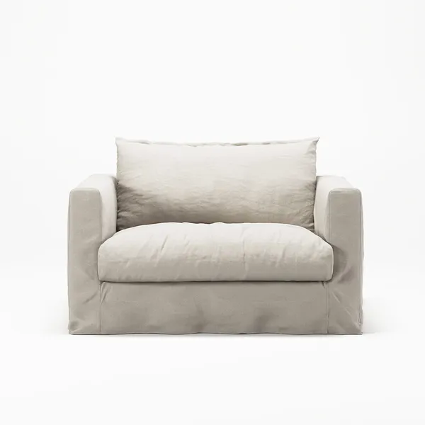 Le Grand Air Nou Love Seat Linne Creamy White