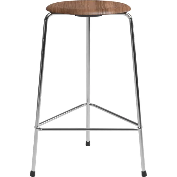 High Dot Barstol Valnøttfiner / Chrome