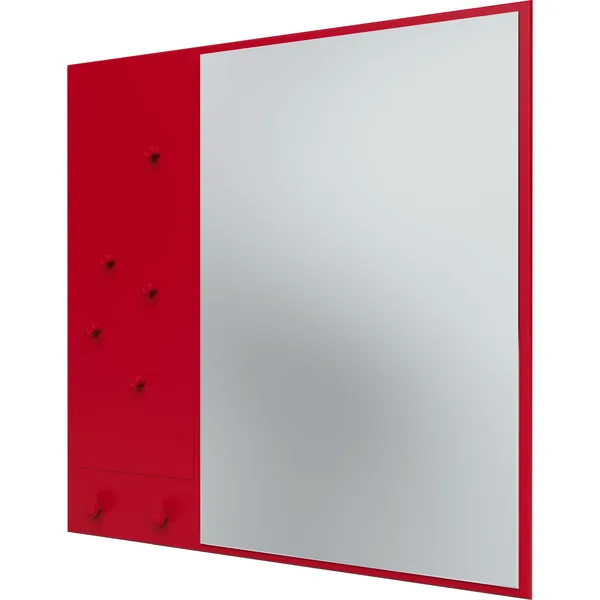 Memo Wall Mirror With Notice Board Beetroot
